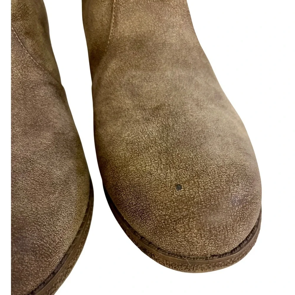 Muk Luks Women's Brown Wedge Booties Sweater Cuff Ankle Boots Size 10